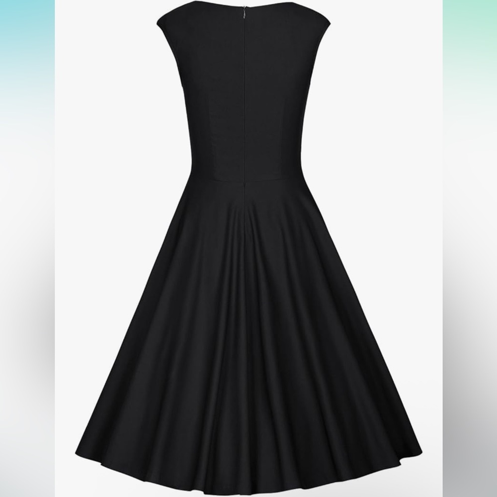 MUXXN Women's 1950s Capshoulder Vintage Wedding Retro Swing Dress NWT Size Large - Picture 8 of 16